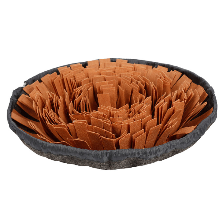Green felt foraging strips inside the Whisker & Paws dog snuffle mat